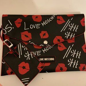 Love Moschino Faux leather clutch